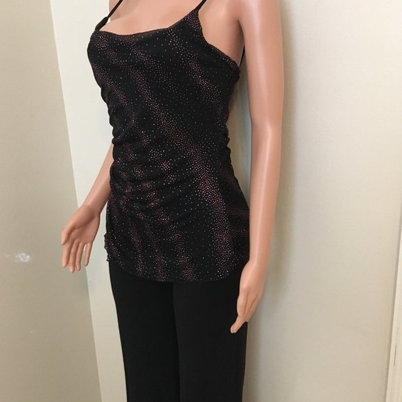 Rag Brand Dressy Black Jumpsuit With Sparkle Overlay - Picture 5 of 10